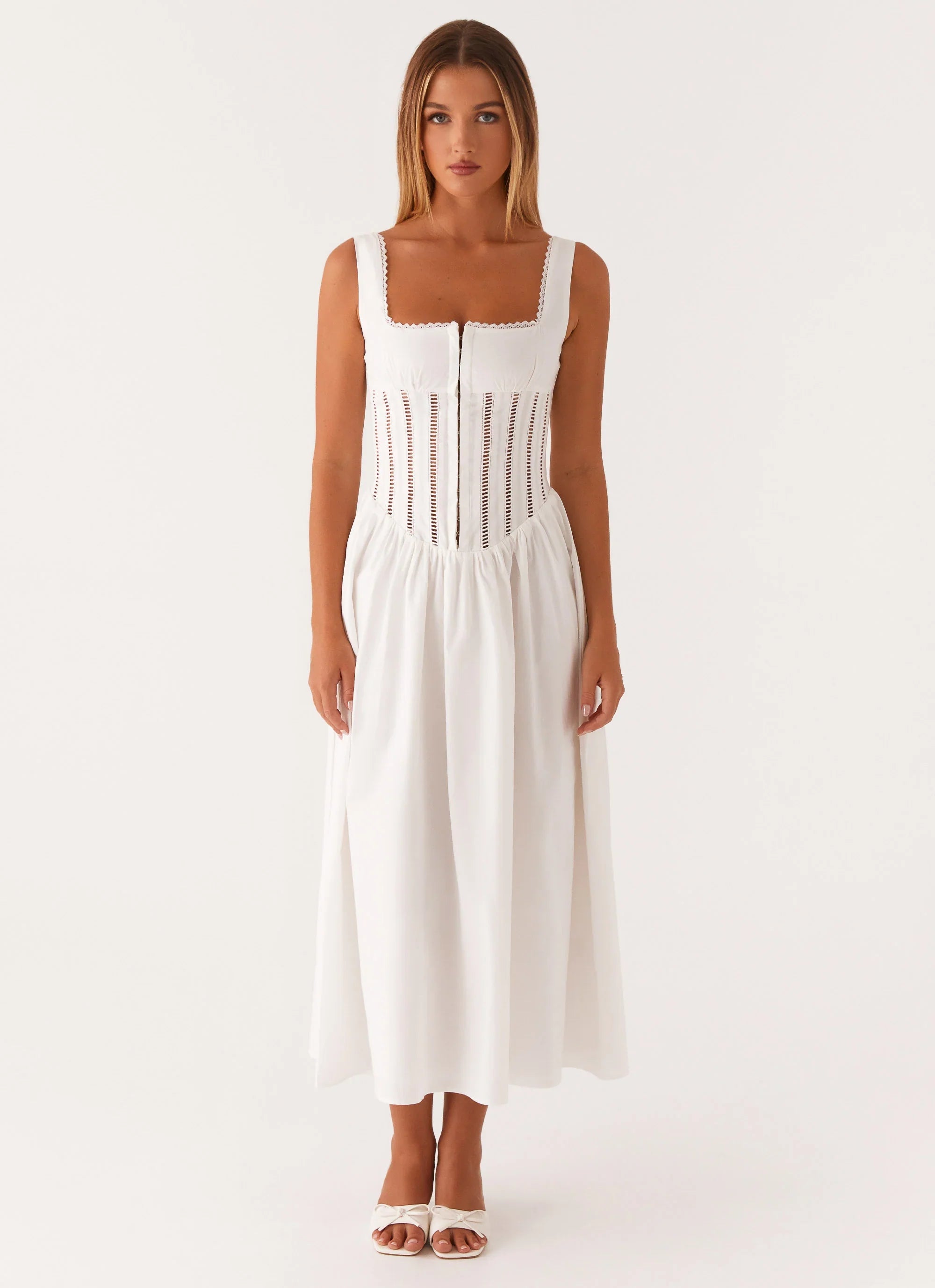 Waiting On You Midi Dress White
