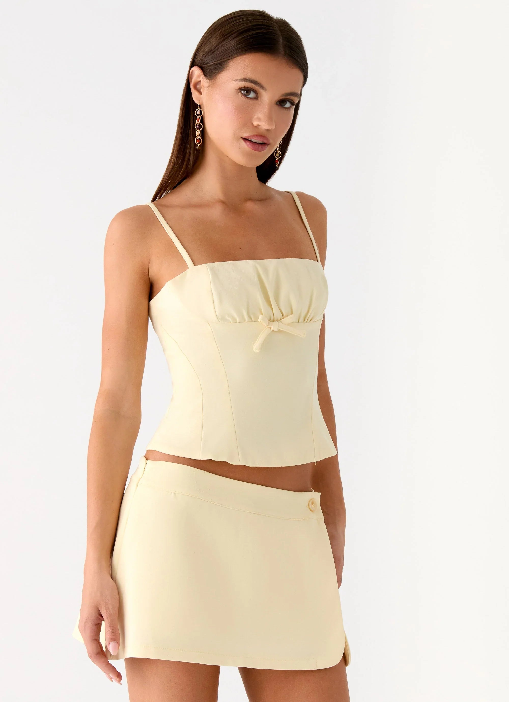 Gowon Low Rise Mini Skort Butter Yellow