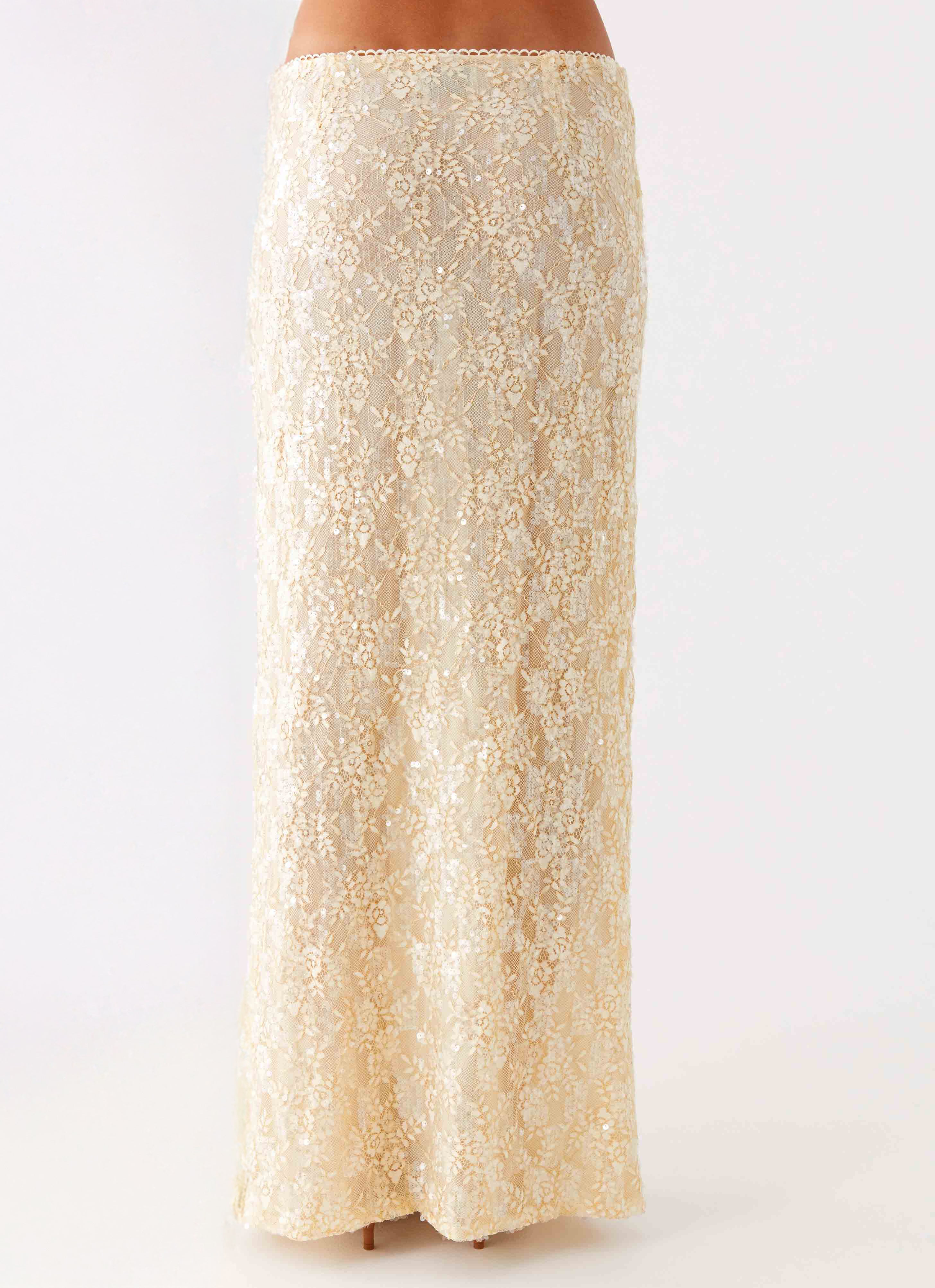 Bling It On Maxi Skirt Ivory