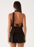 Keena Scarf Top Chocolate