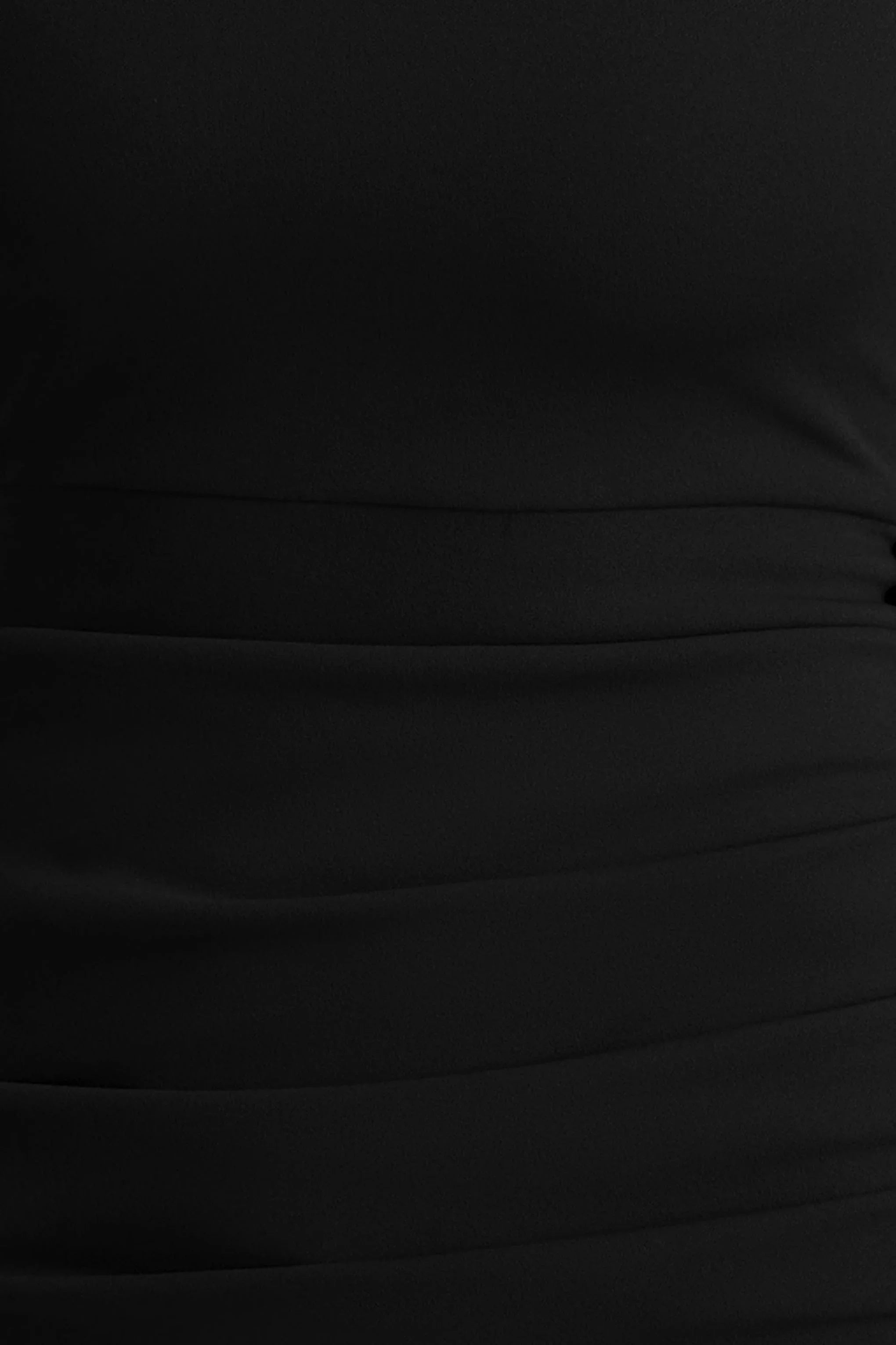 Zaya Black Long Sleeve Mini Dress With Drape