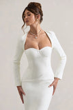 London Cream Sweetheart Maxi Dress With Volume Hem