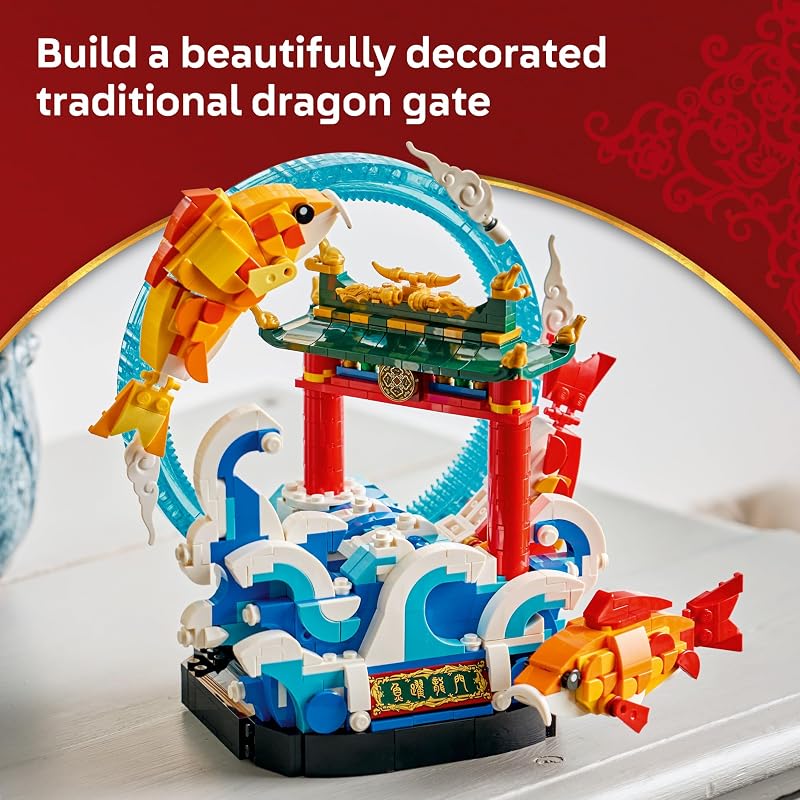 LEGO Chinese Festivals Prosperity Carp Leaping Building Toy for Boys Girls Ages 9 Spring Festival Decor Craft Kit 80120