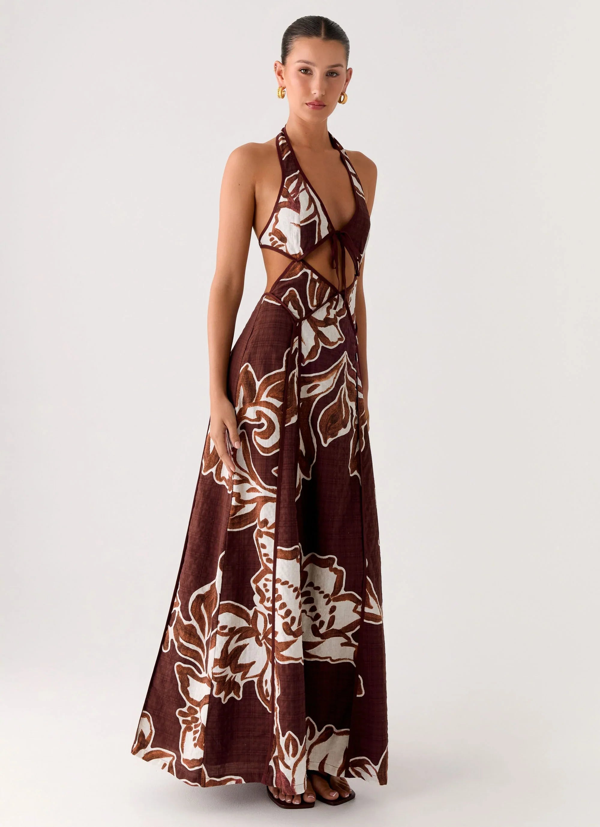 Sonnet Maxi Dress Espresso Meadow