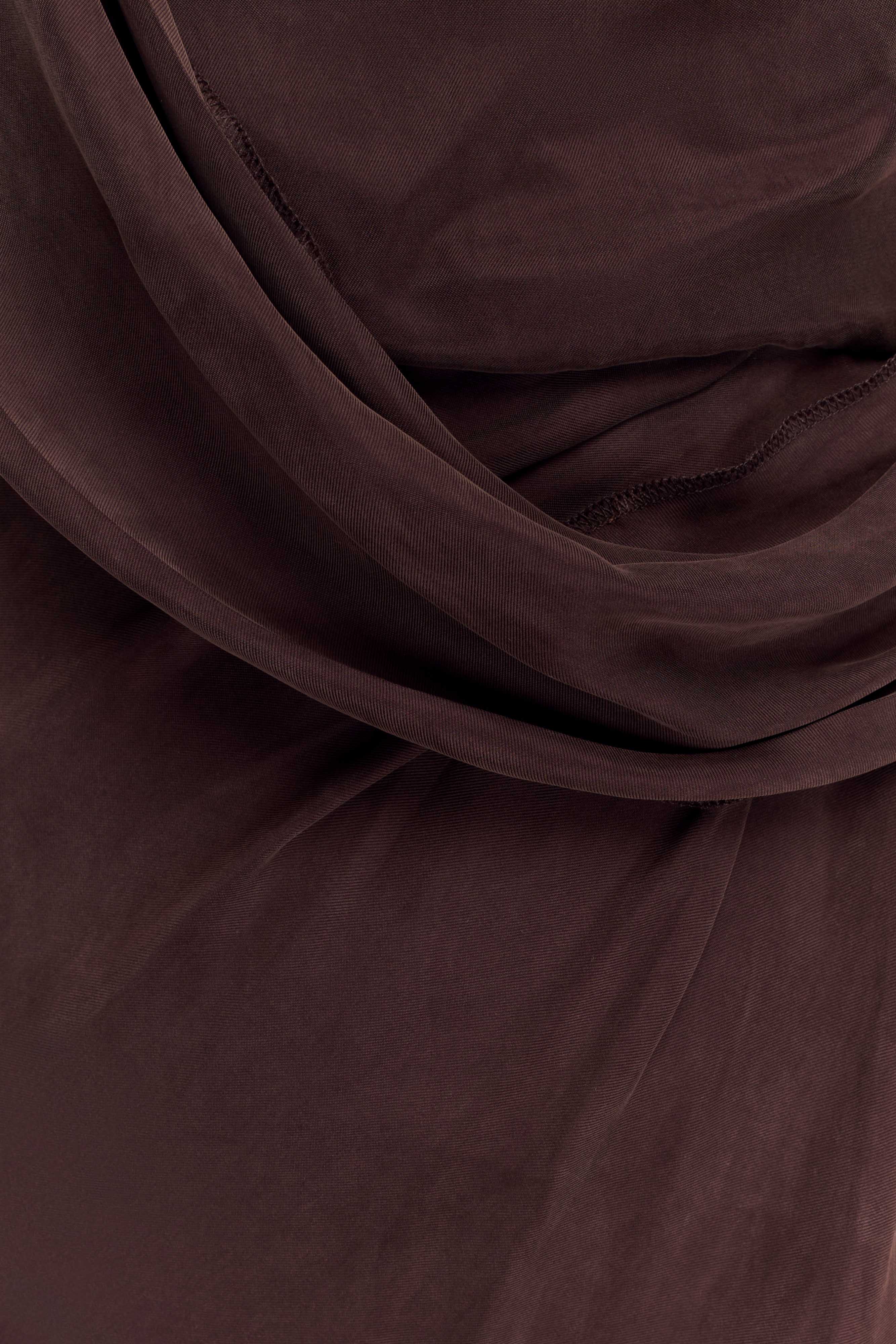 Lorieanne Draped Maxi Dress Dark Chocolate