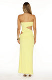 Xela Yellow Strapless Maxi Dress