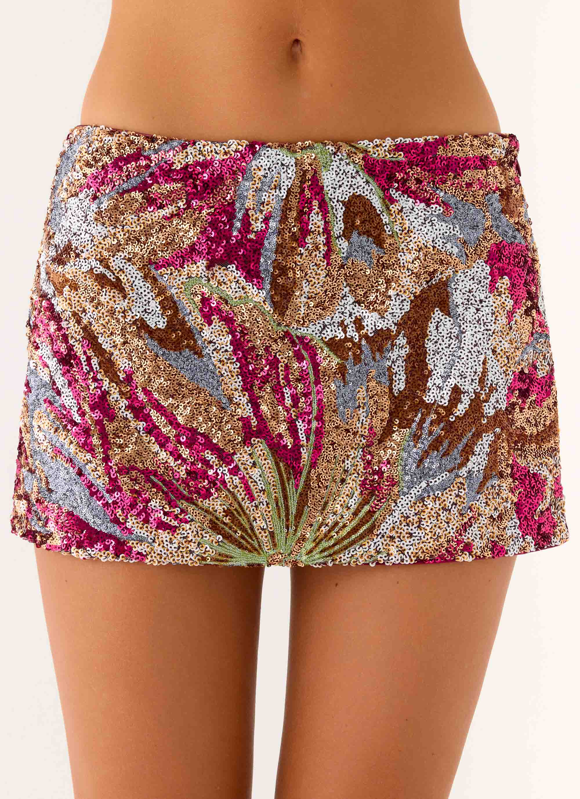 Bright Star Mini Skirt Floral Bead