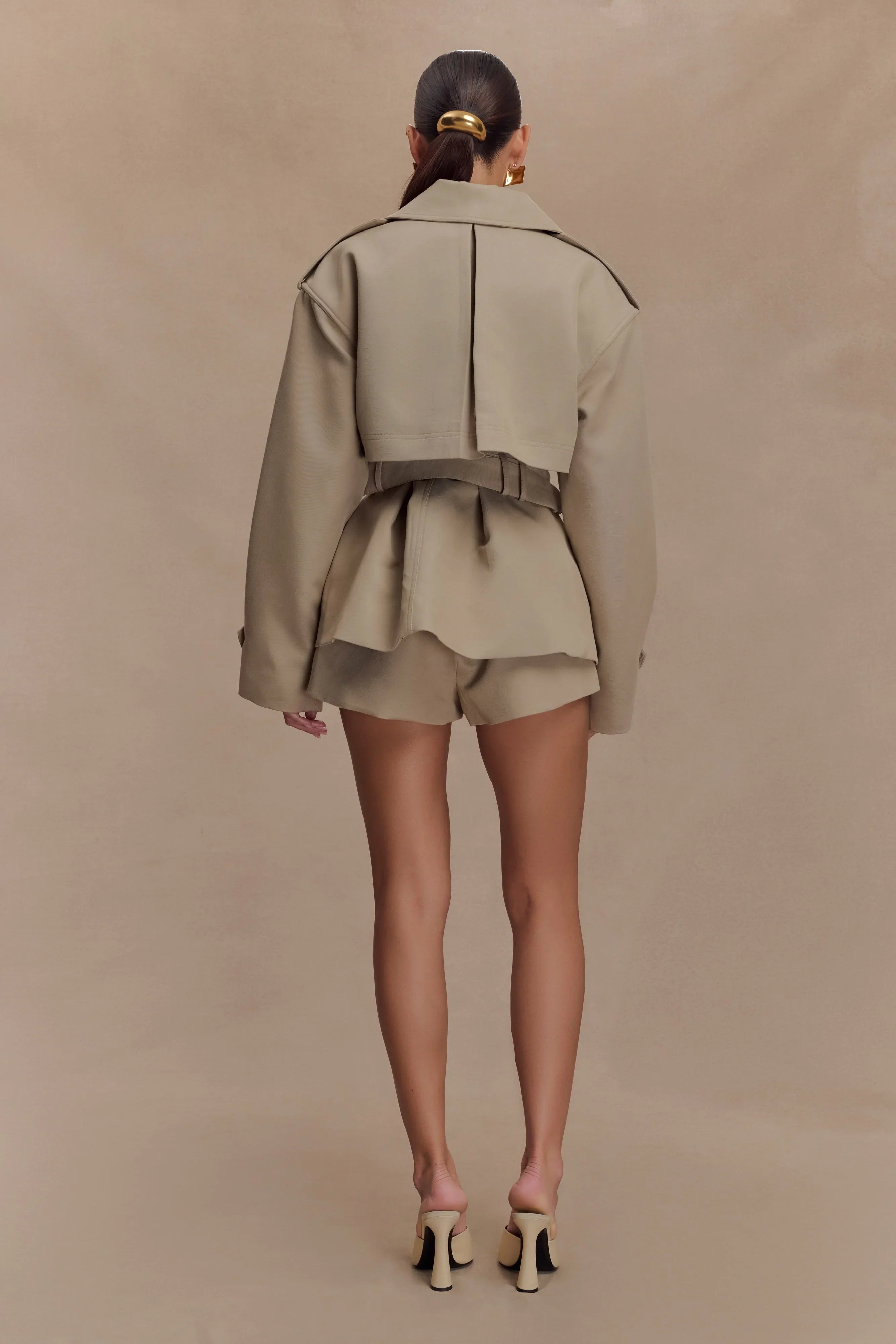 Alden Short Trench Jacket Pebble