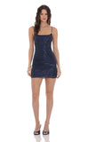 Sequin Bodycon Dress in Navy