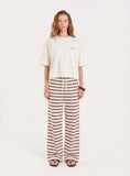 Cream Fourth Printed Cropped T Shirt