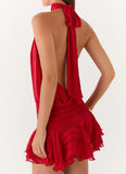 Willow Chiffon Mini Dress Red