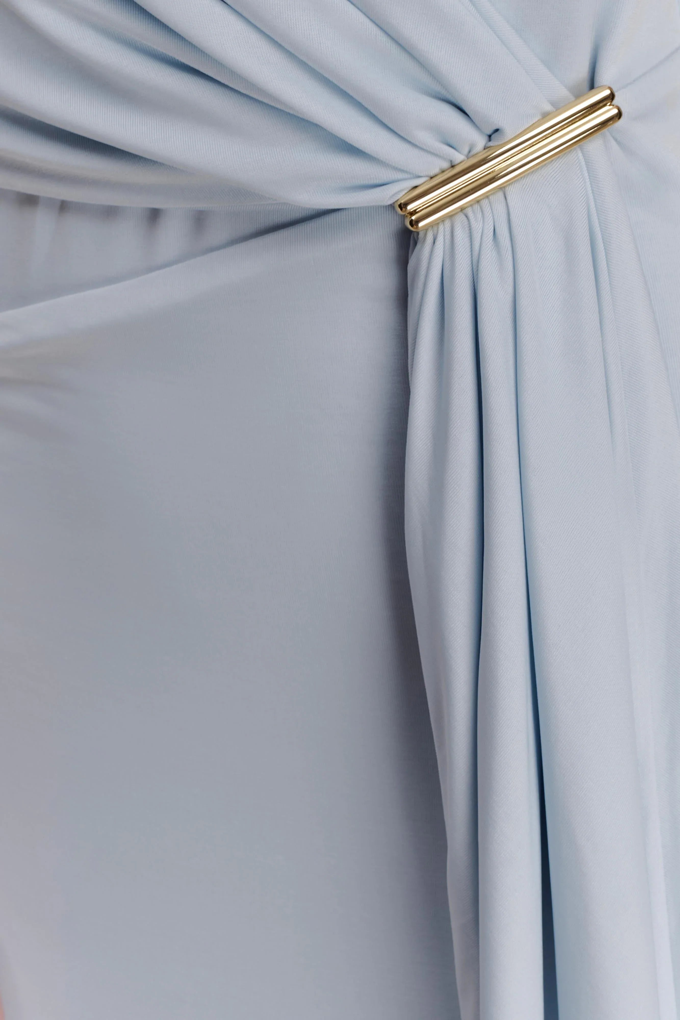 Veda Slinky Halter Maxi Dress Pale Blue