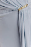 Veda Slinky Halter Maxi Dress Pale Blue