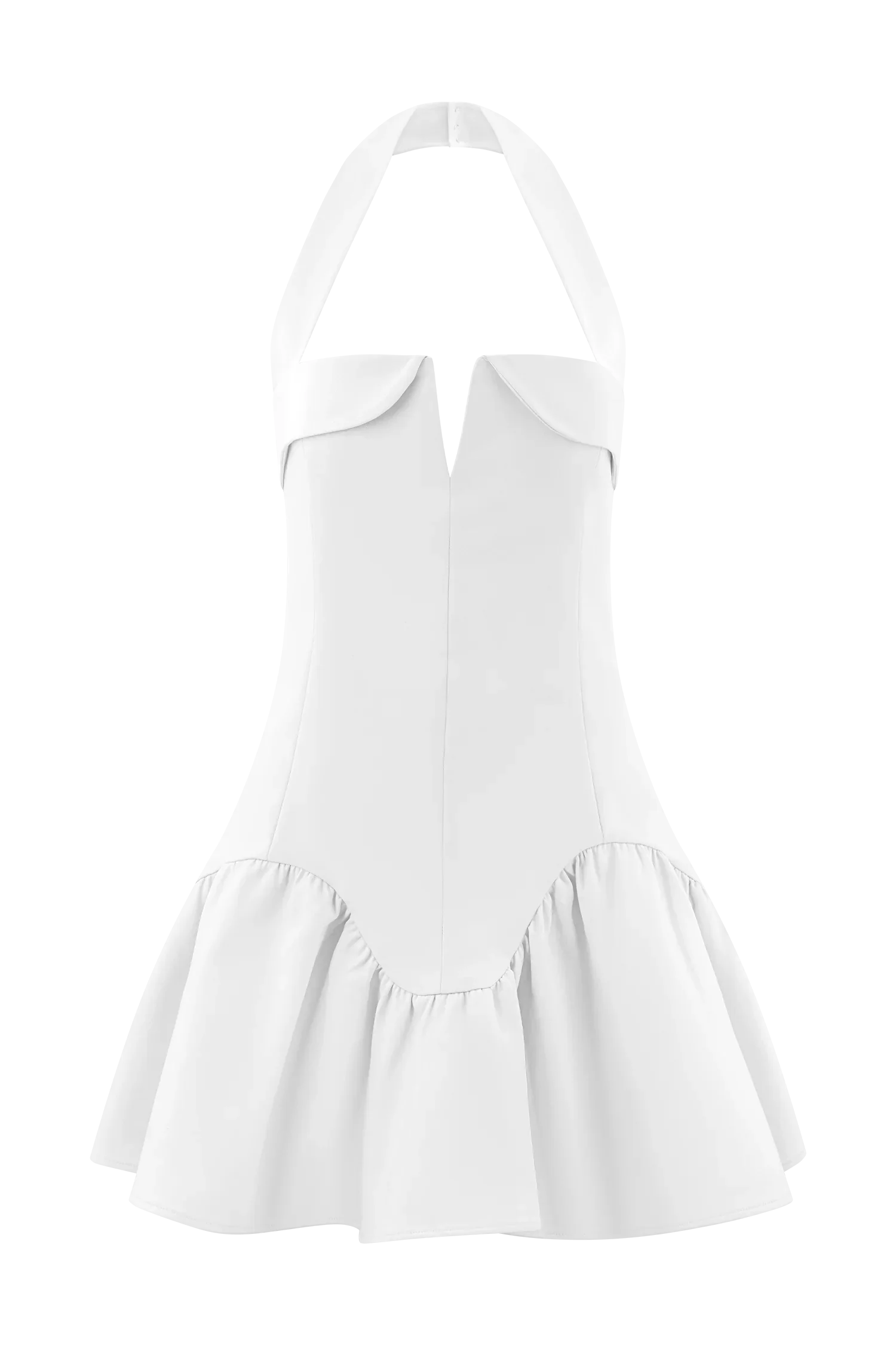 Calipso Halter Mini Dress White