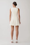 Mackenzie Sleeveless Pleated Mini Dress Ivory