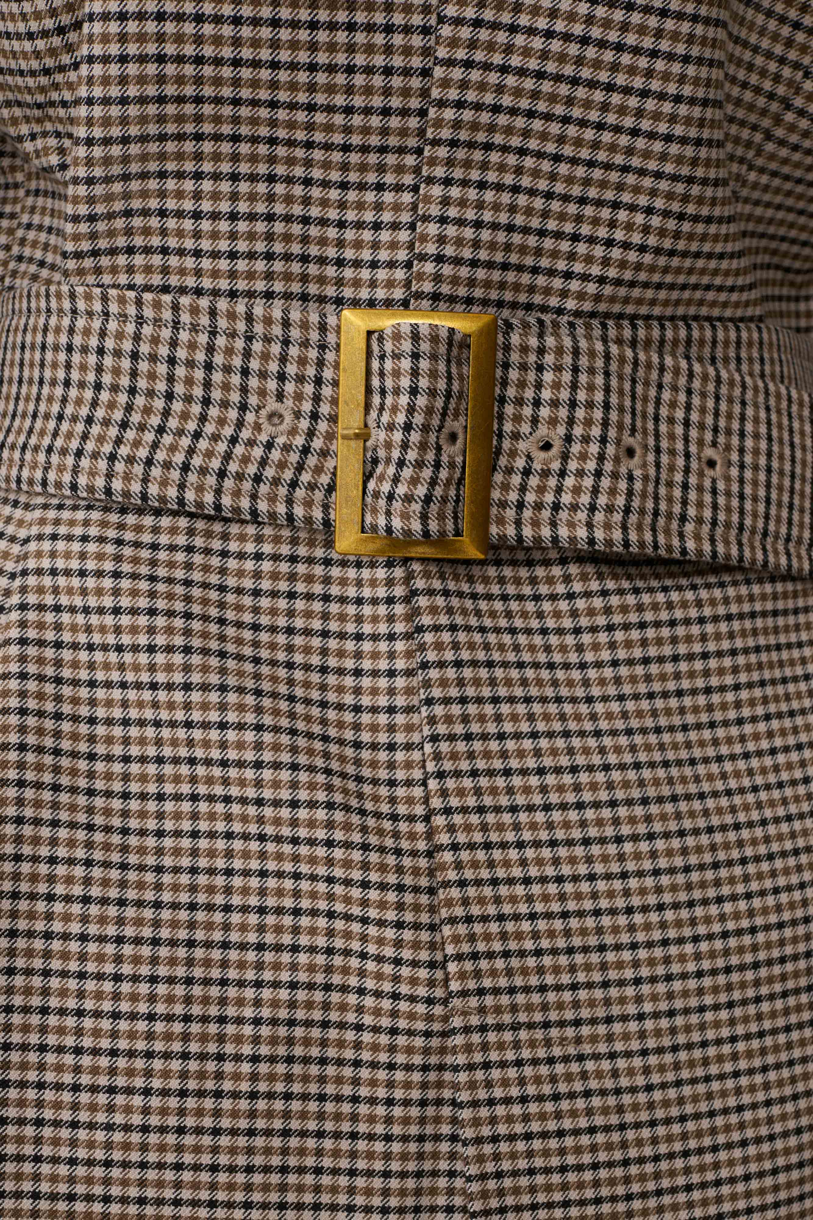 Mila Shaped Blazer Tan Check