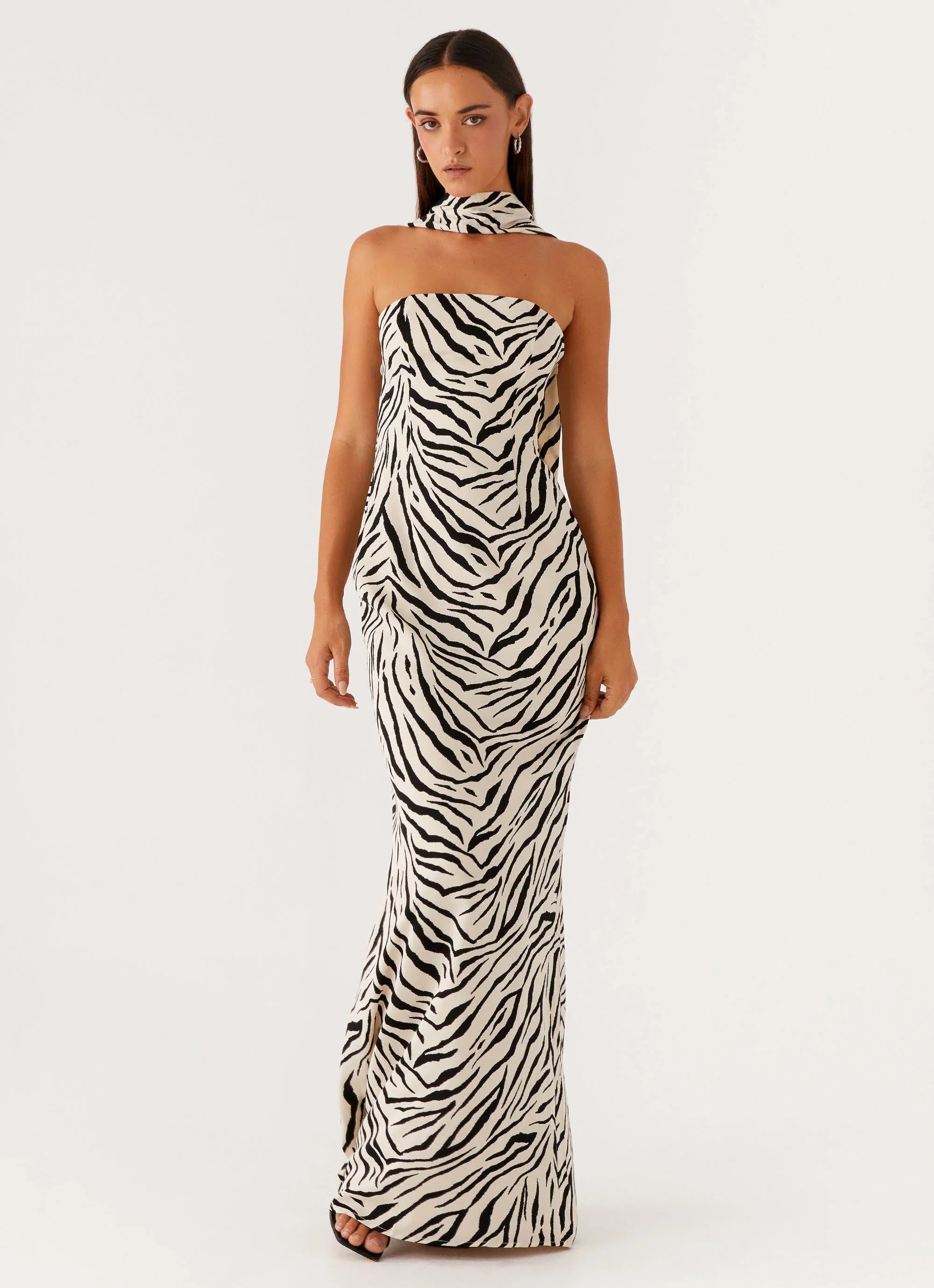 Jigsaw Strapless Maxi Dress Zebra