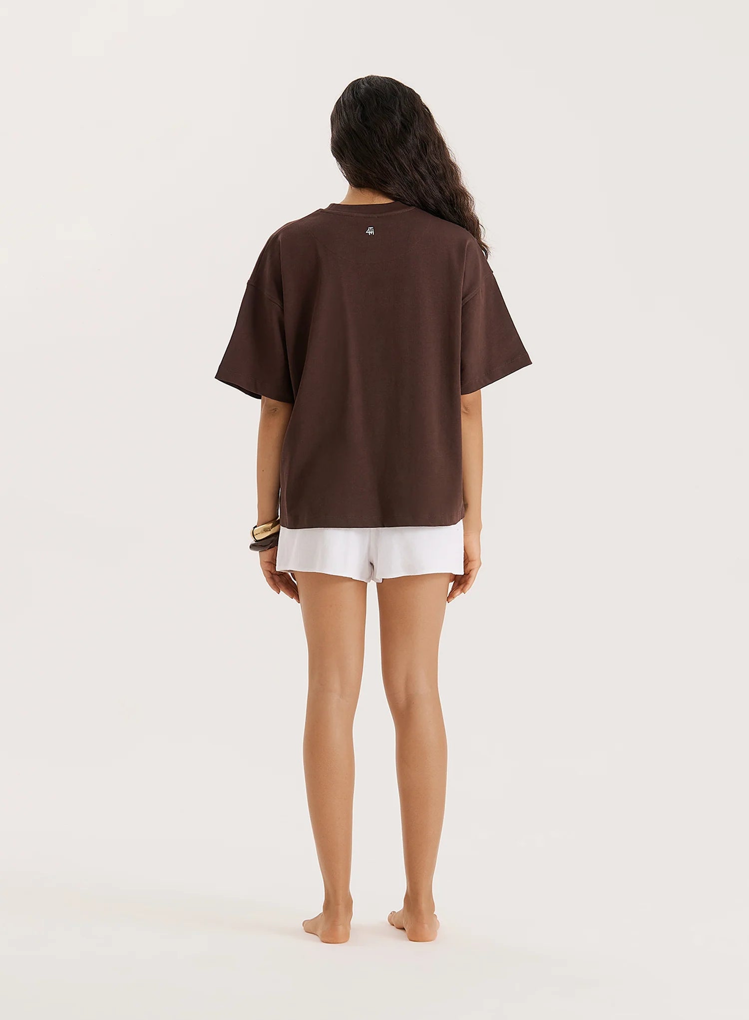 Brown Illustration Print Oversized T Shirt