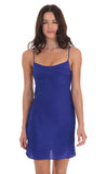 Satin Open Back Dress in Royal Blue