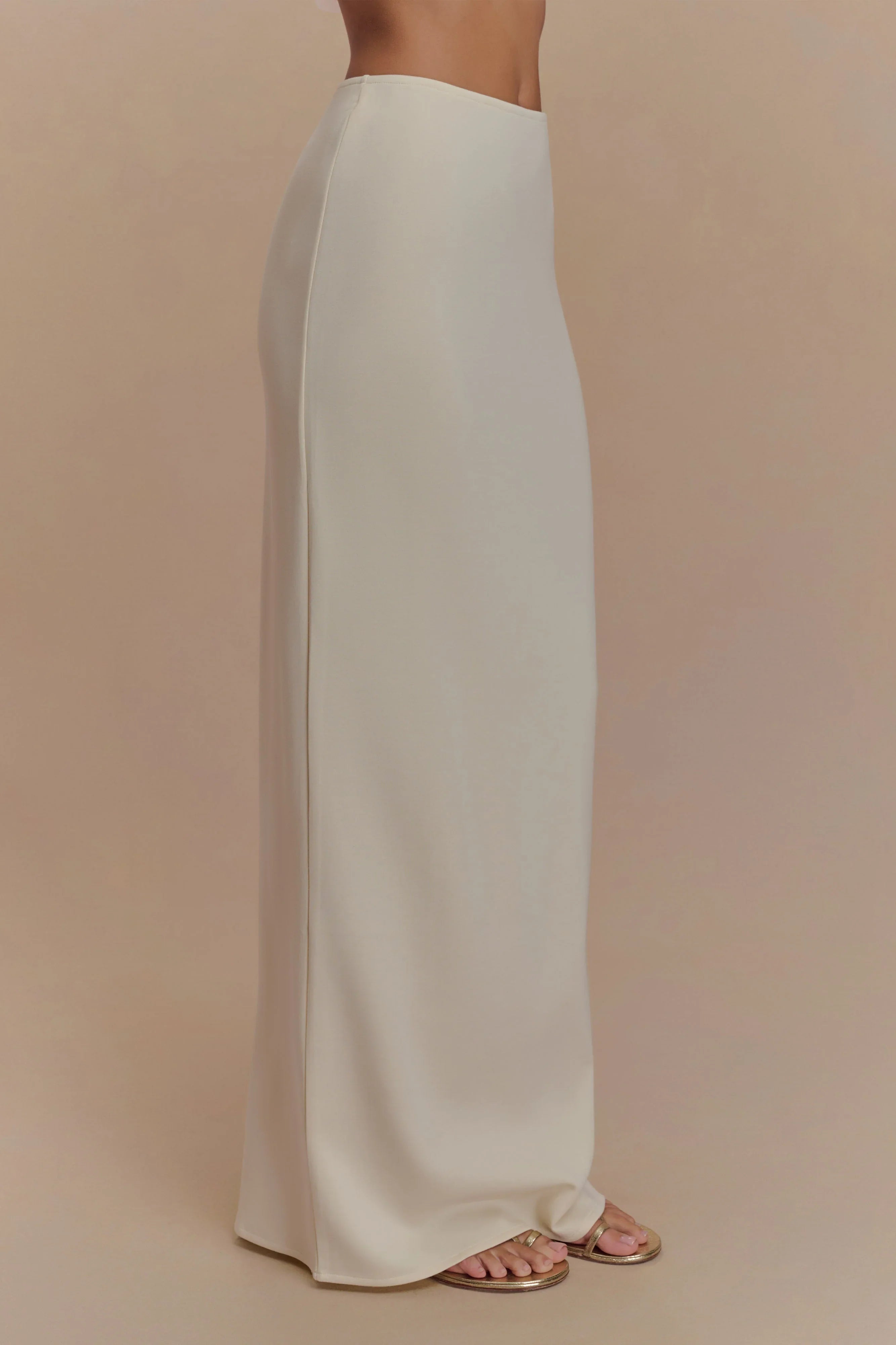 Eris Scuba Jersey Maxi Skirt Ivory
