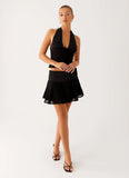 Colby Mini Skirt Black Polka Dot