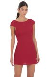 Open Back Bow Dress in Maroon