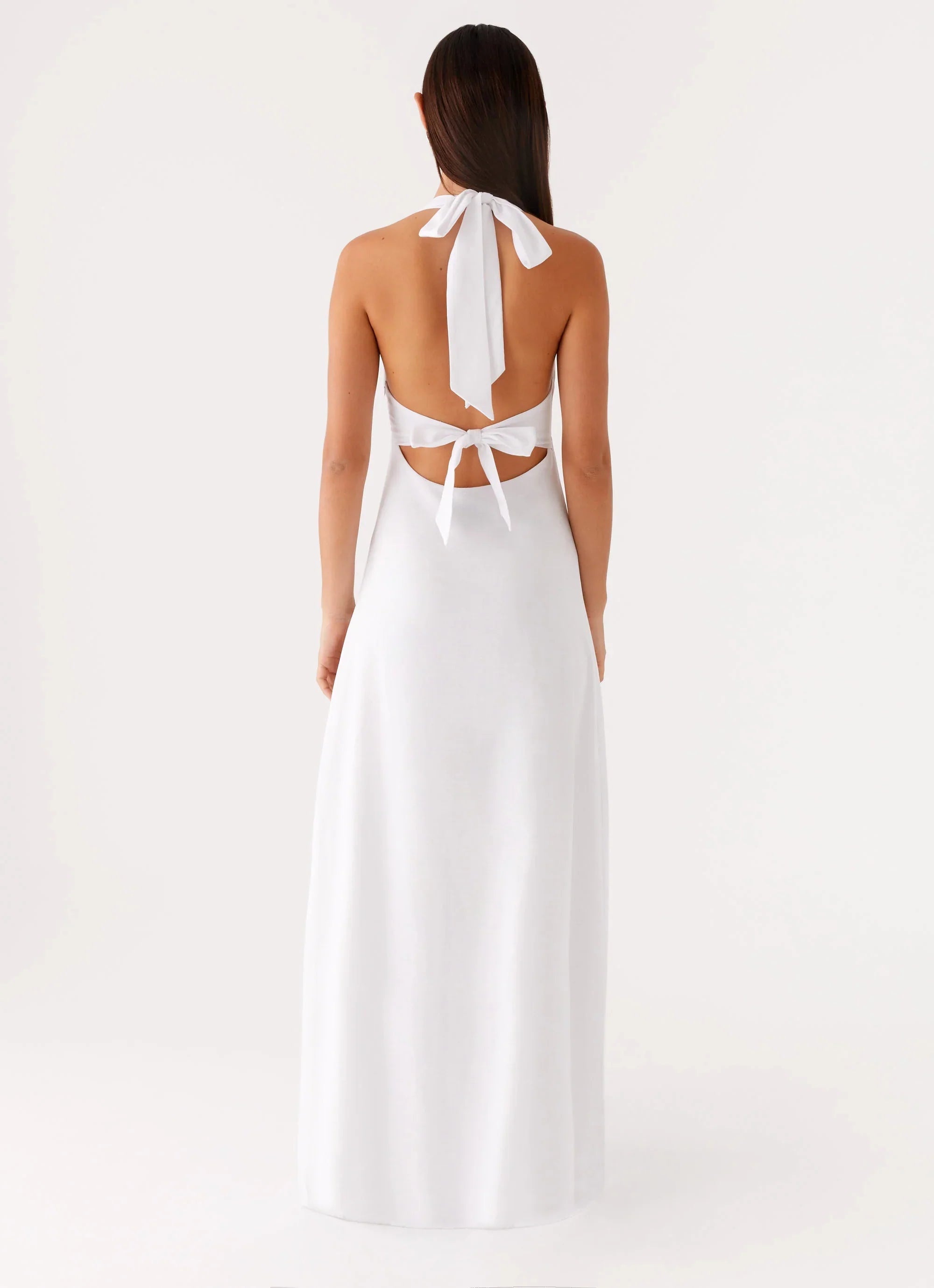 Heavy Hearted Linen Maxi Dress White
