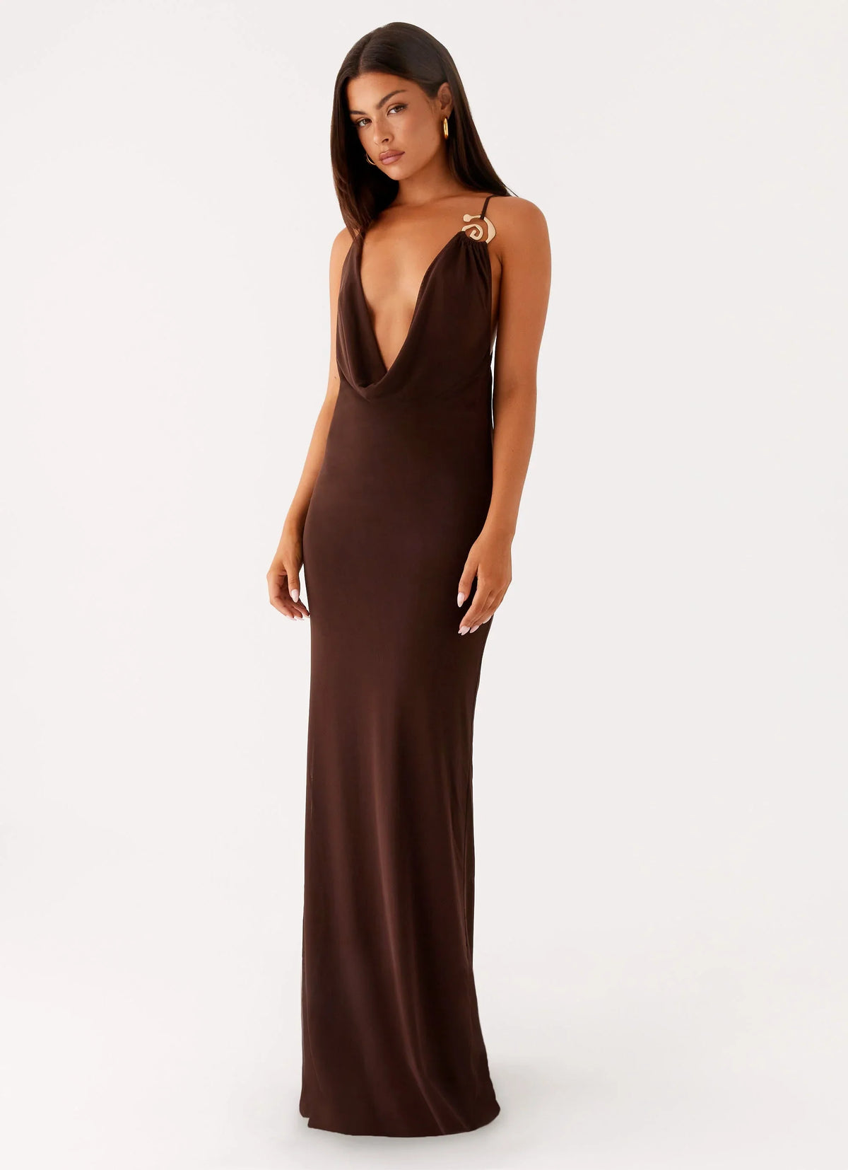 Game Player Maxi Dress Chocolate