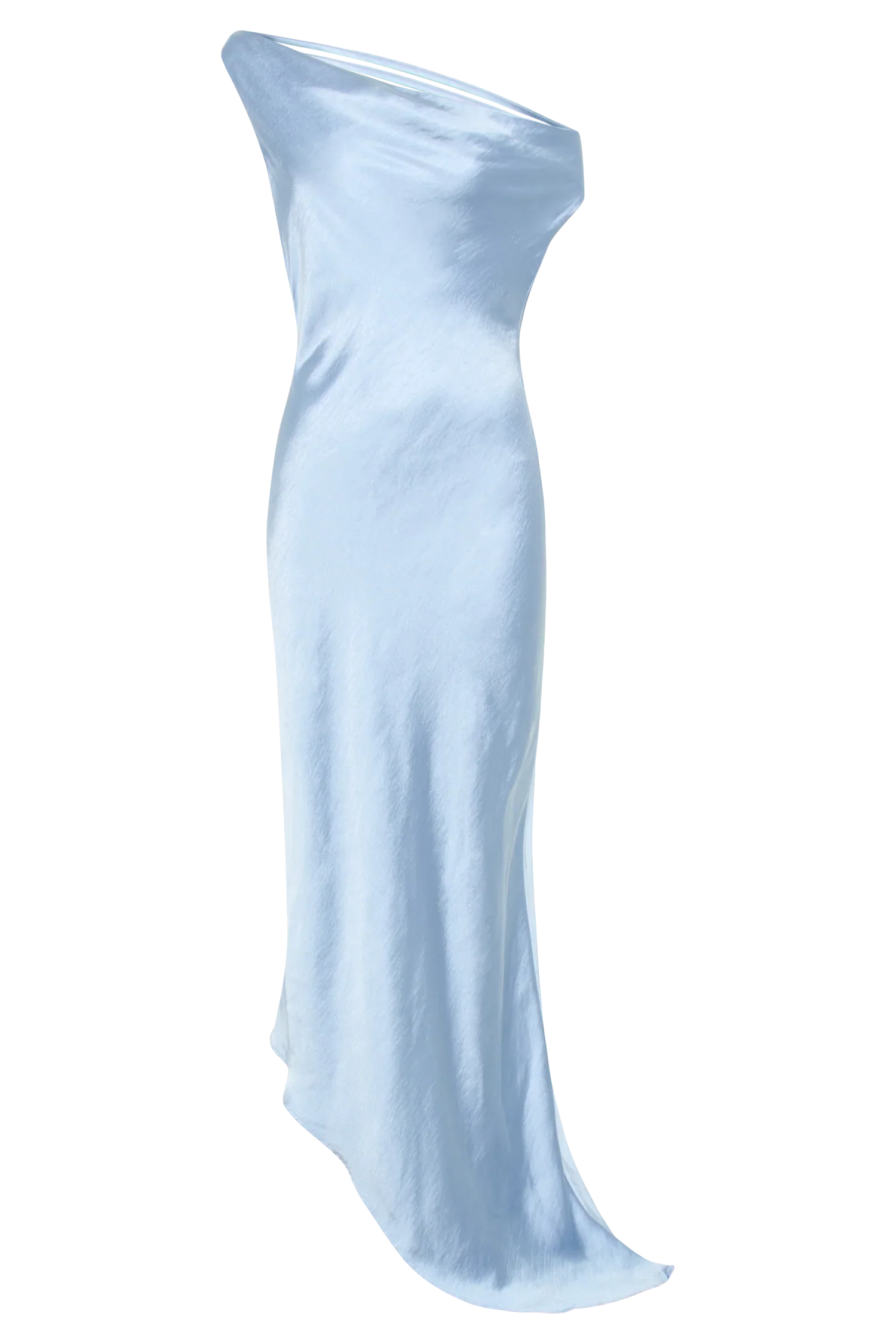 Yvette Slip Maxi Dress With Asymmetrical Hem Cornflower Blue