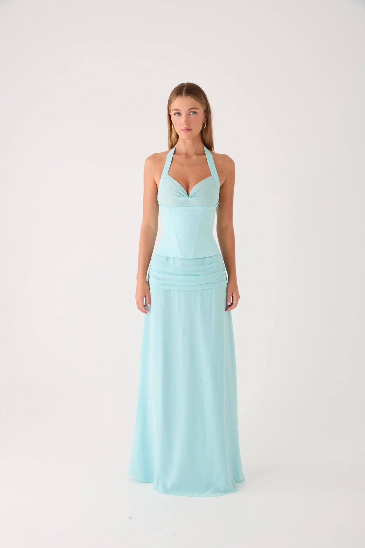 Soneva Corset Maxi Dress Aqua