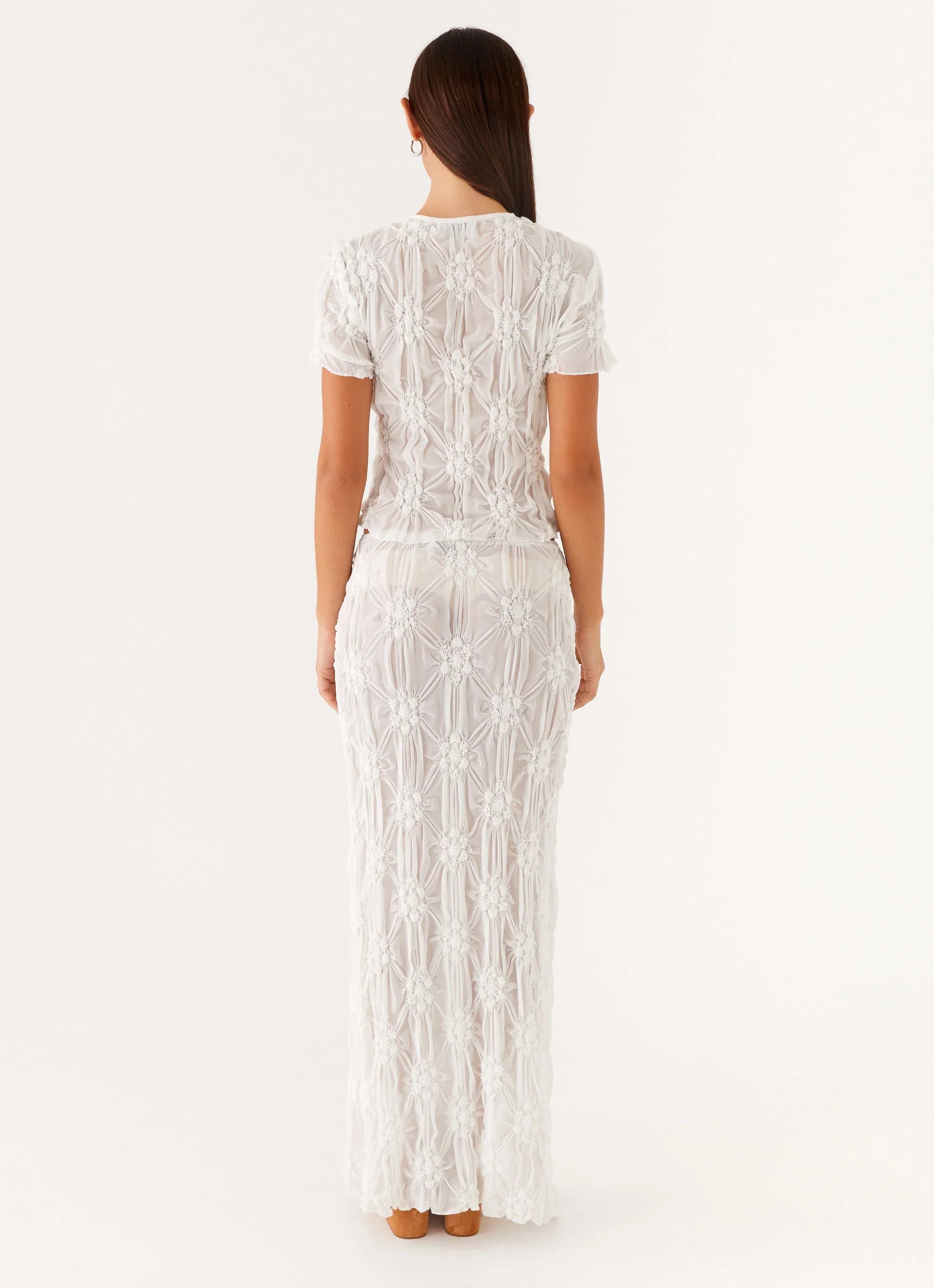 Effortlessly Low Rise Maxi Skirt Ivory
