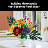 LEGO Botanicals Flower Arrangement Artificial Flowers Building Set Decor for Table Display Gift for Birthdays Unique Bouquet for Adults Ages 18 10345