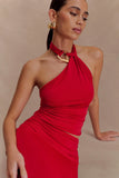 Mariposa Slinky Halter Top Red