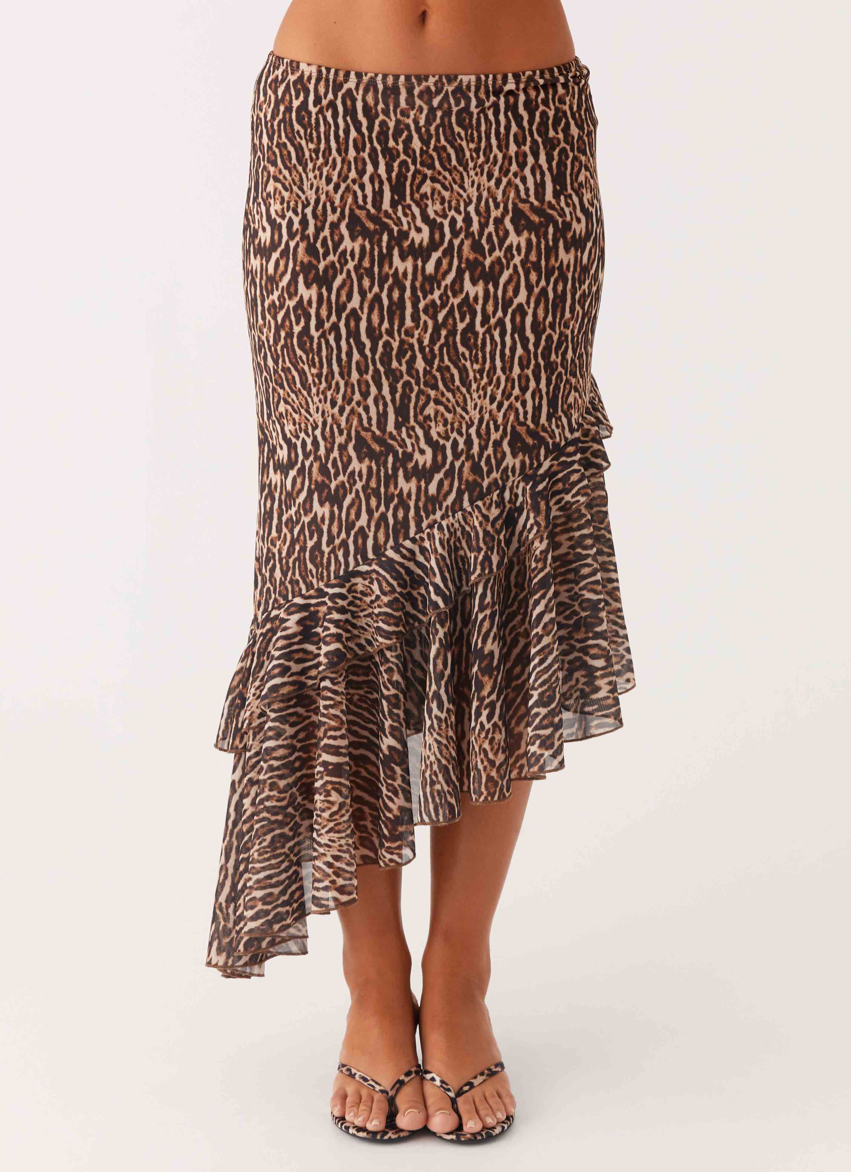 Wild Tide Midi Skirt Cheetah