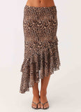 Wild Tide Midi Skirt Cheetah