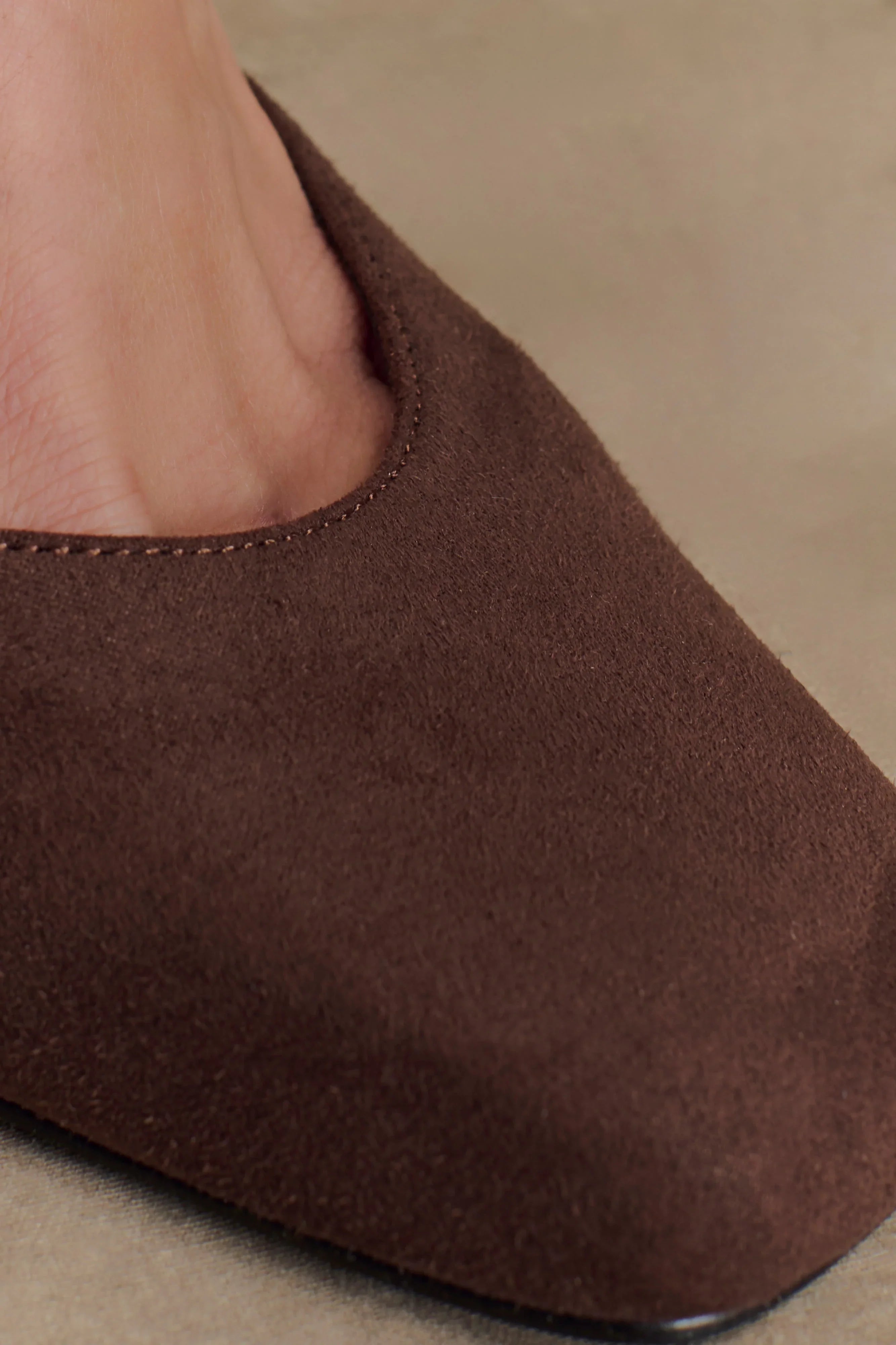 Kaleen Faux Suede Wedge Heel Chocolate
