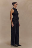 Selene Sleeveless Halter Shirt Black