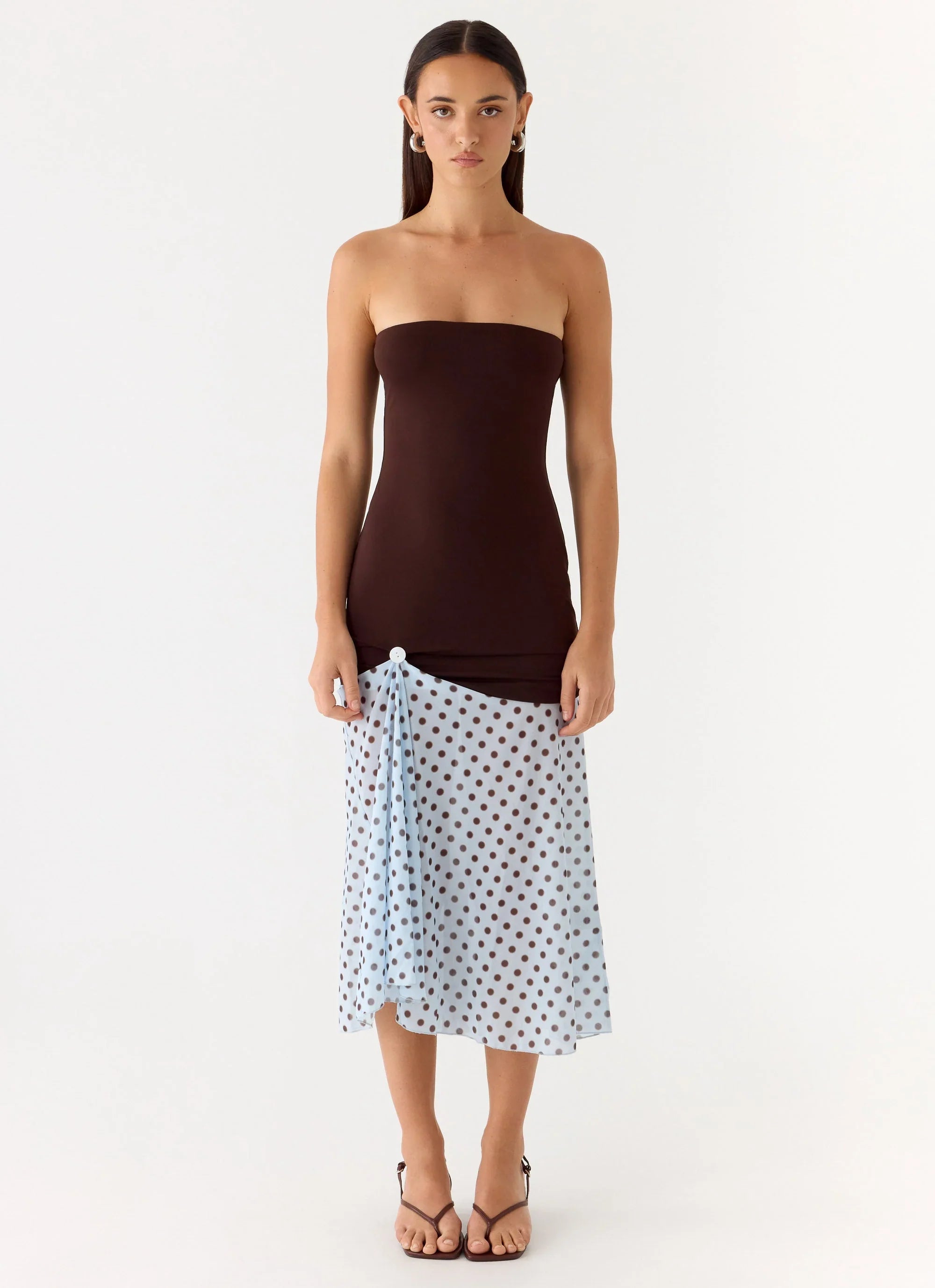 Schell Midi Dress Chocolate Dot