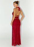 Farruko Jacquard Maxi Skirt Dark Cherry