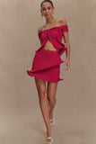 Haisley Knit Mini Skirt Raspberry