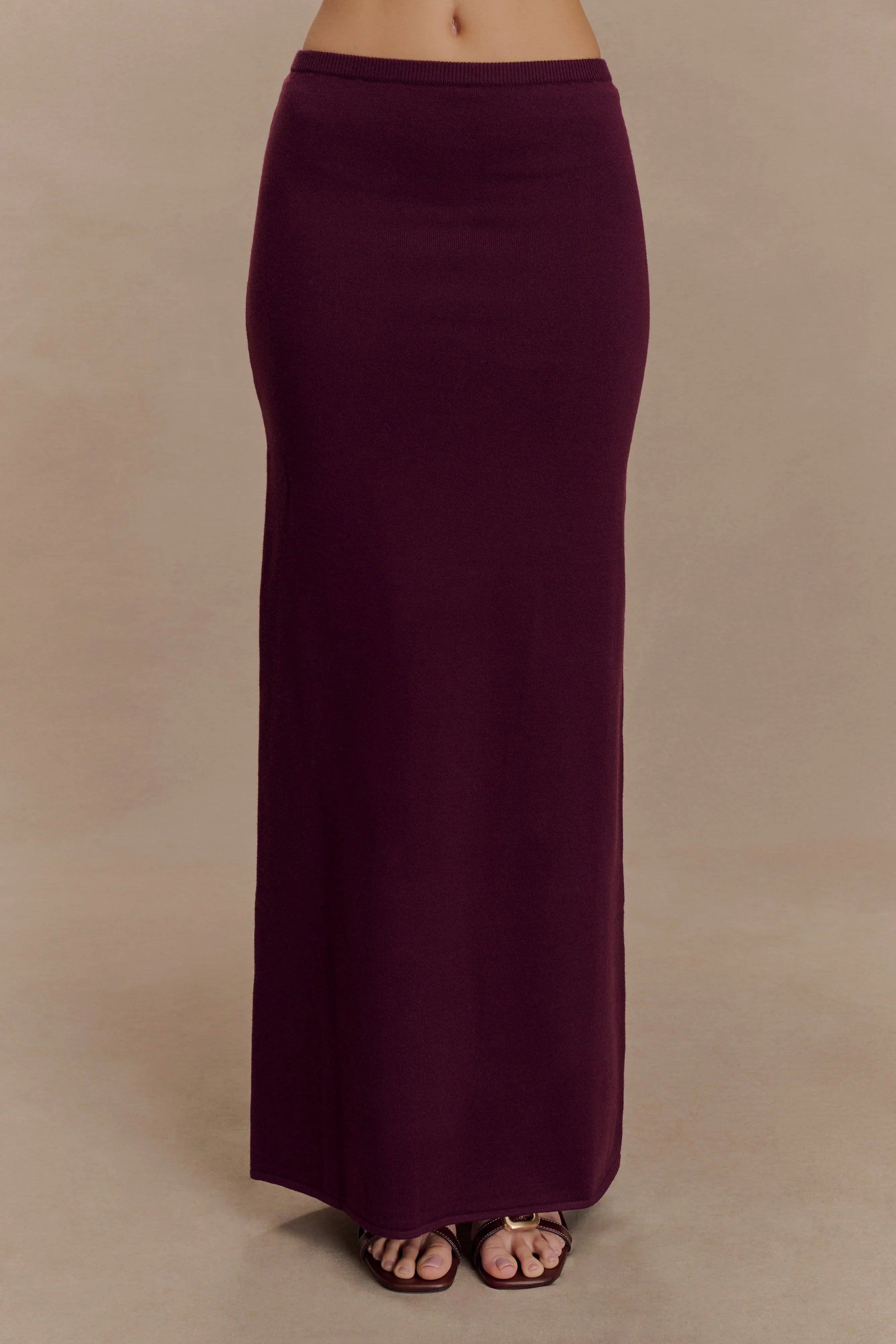 Miles Knit Maxi Skirt Plum