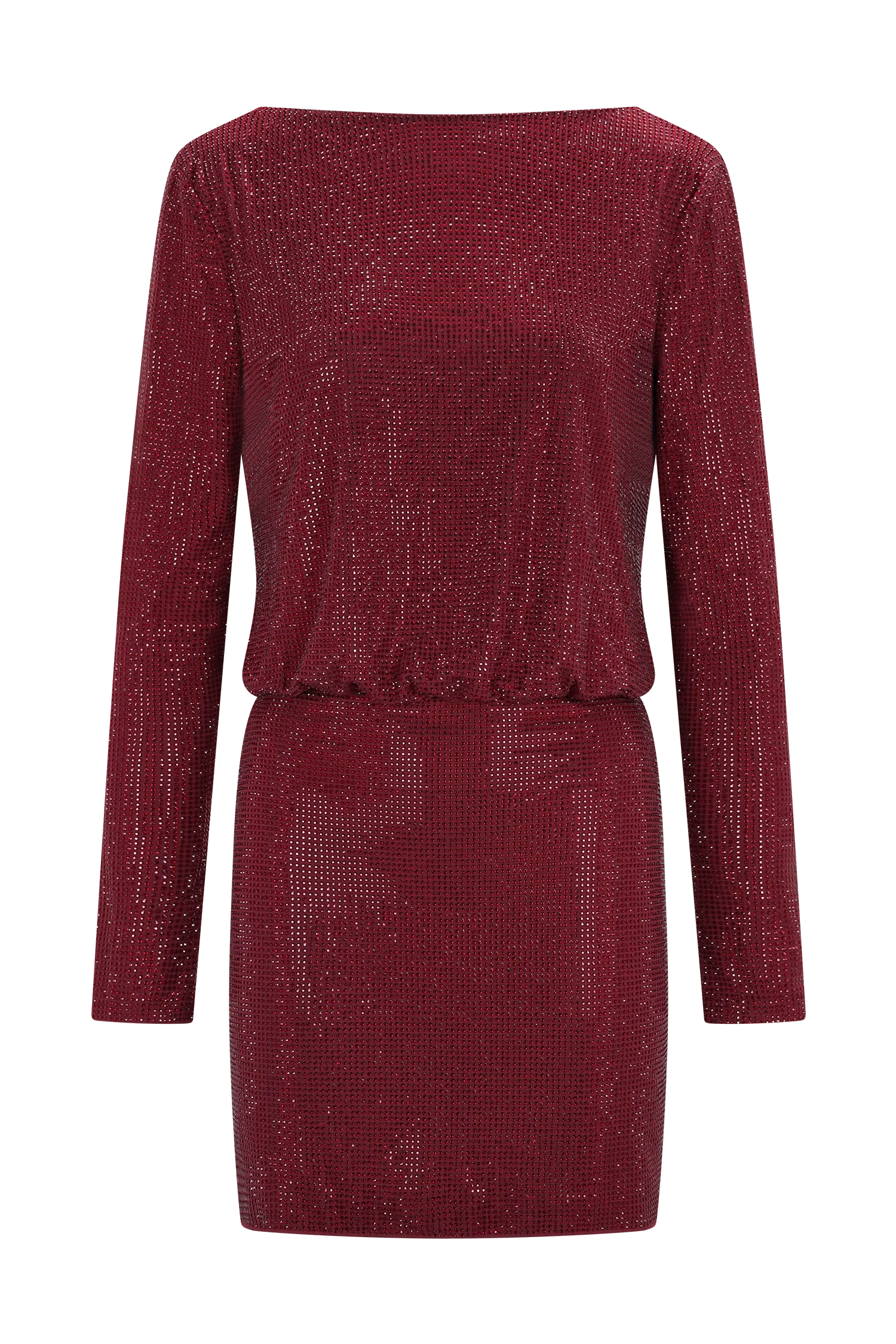 Darius Diamante Cowl Mini Dress Wine