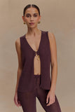 Malani Knit Top With Hardware Chocolate