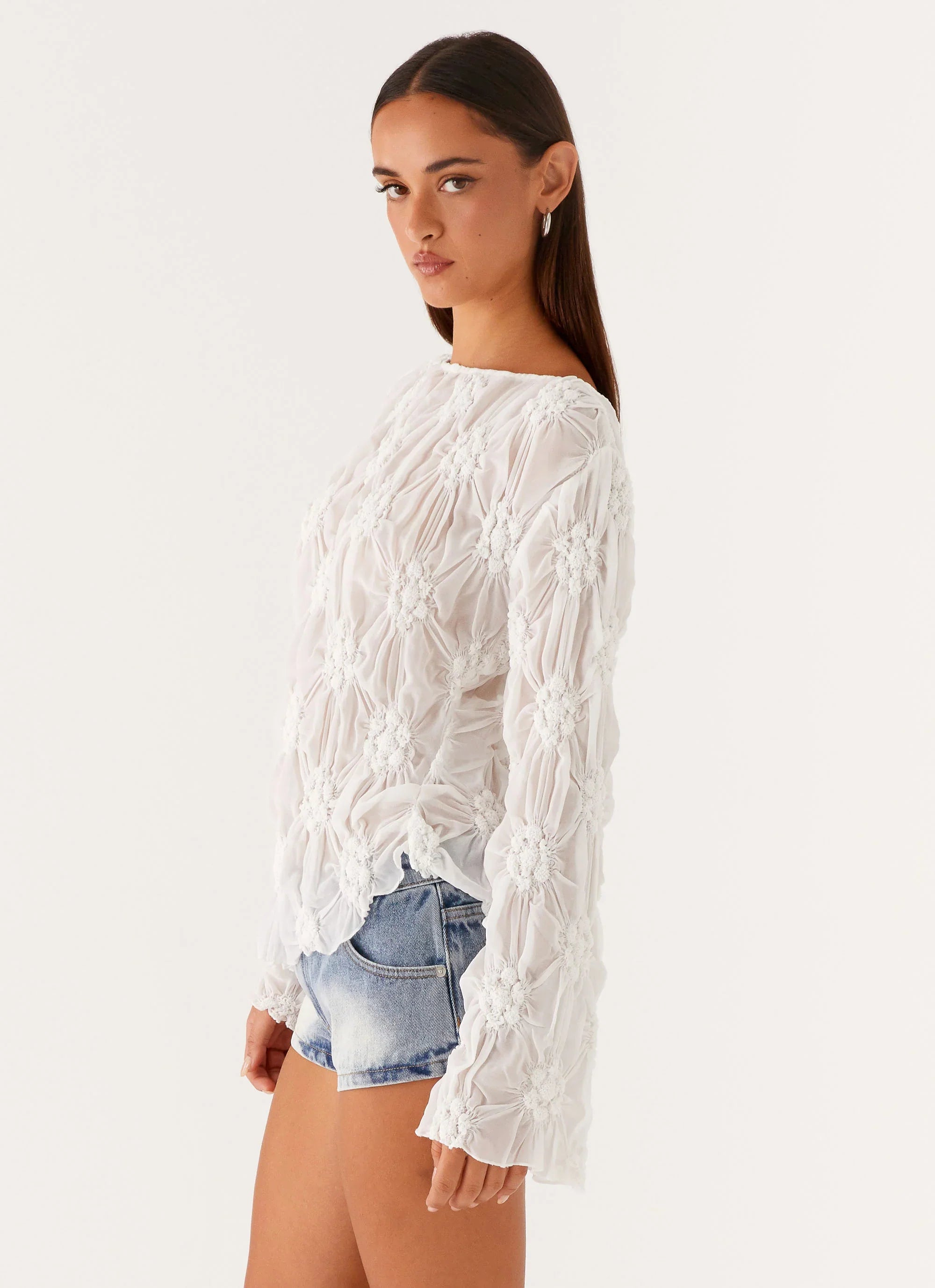Mia Long Sleeve Top Ivory