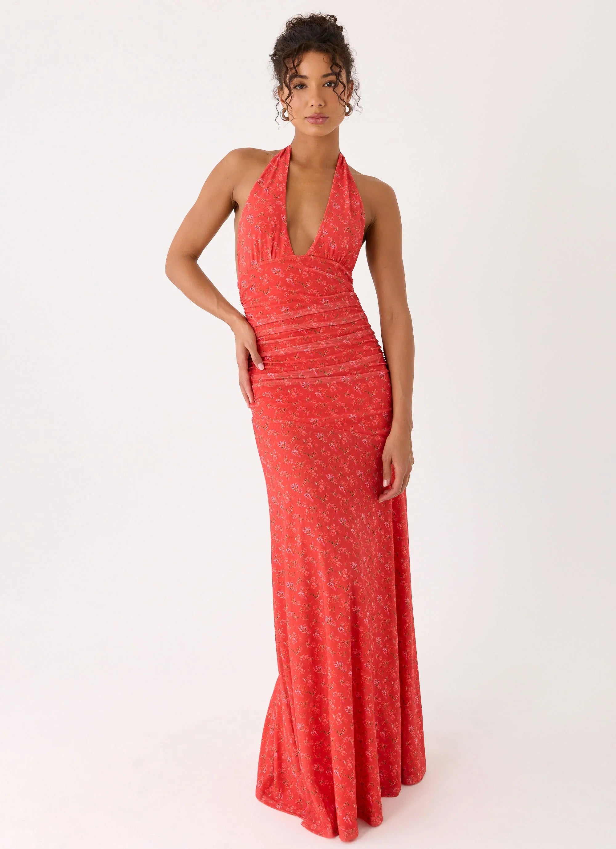 Esme Maxi Dress Magenta Red Rose