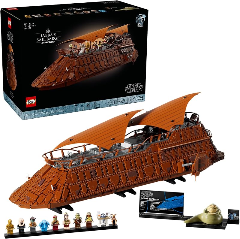 LEGO Star Wars Jabbas Sail Barge Building Sets for Adults Star Wars Ship Collectibles Set for Fans Building Kit with 450 Pieces 11 Minifigures Gifts for Men Women 75397
