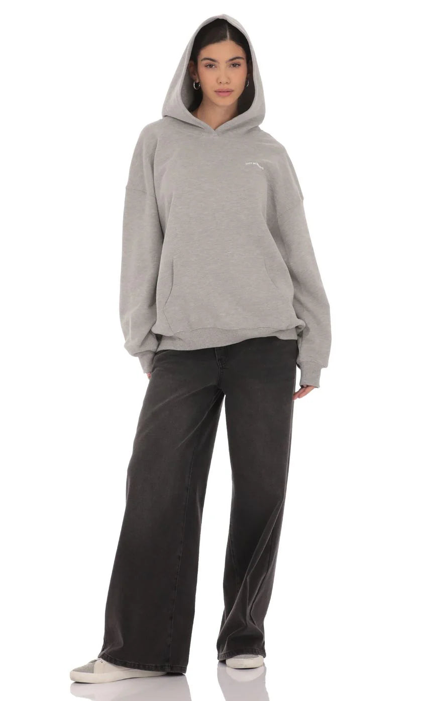 Fleece Lucy Hoodie in Grey