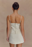 Jaime Spaghetti Strap Suiting Top Ivory