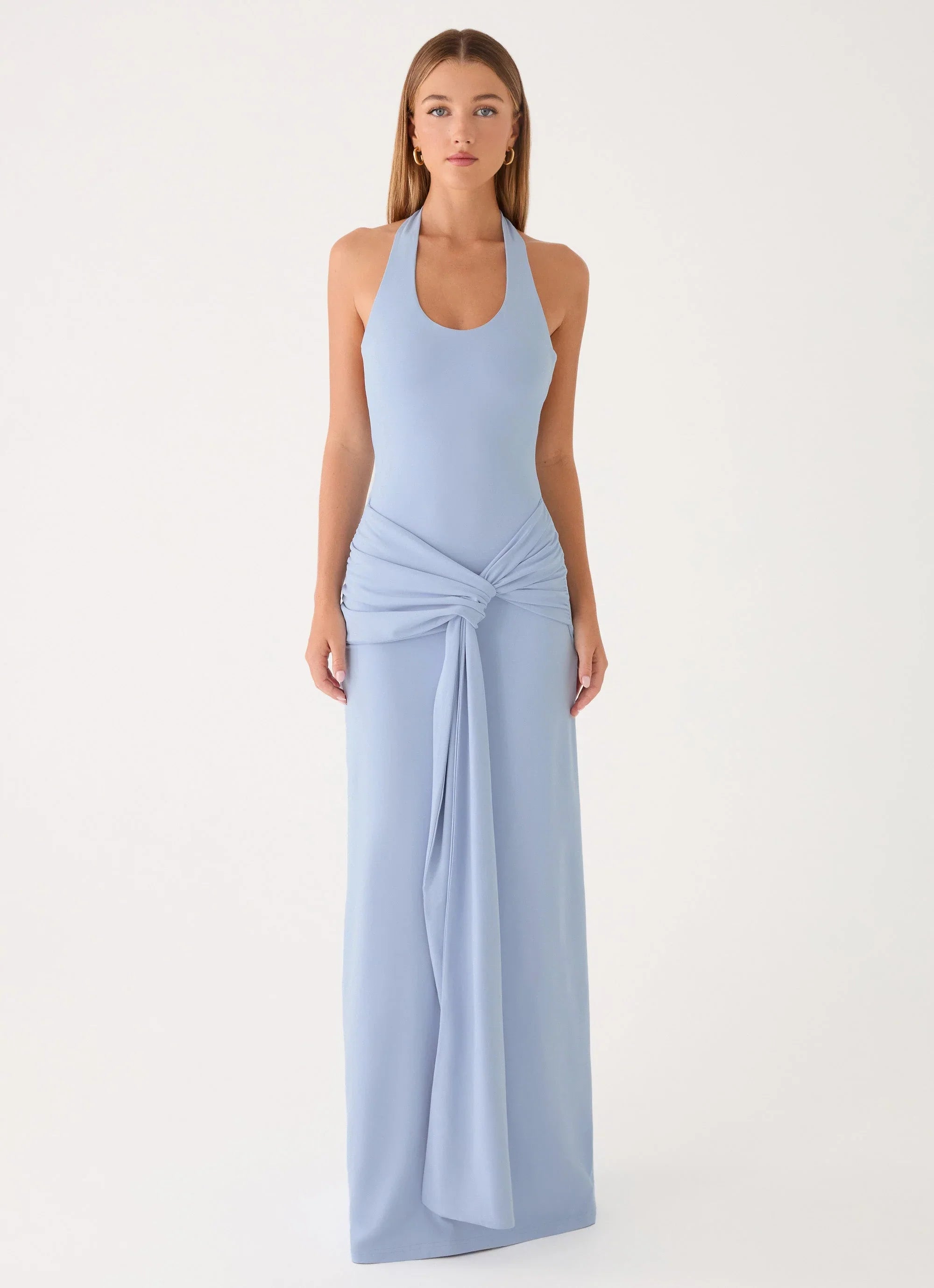 Cristal Halter Maxi Dress Blue