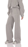 Fleece Straight Sweatpants in Grey